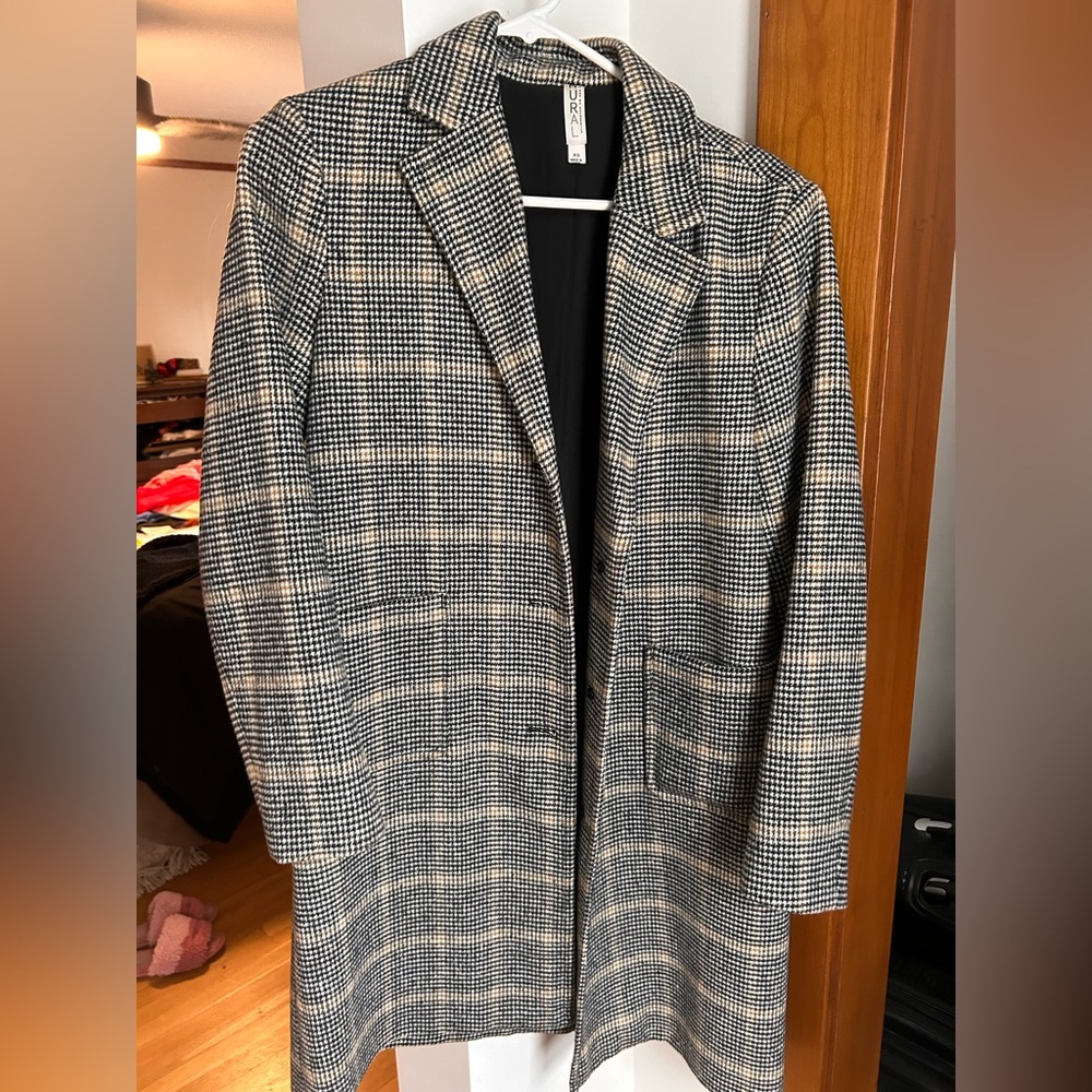 Plaid pea coat